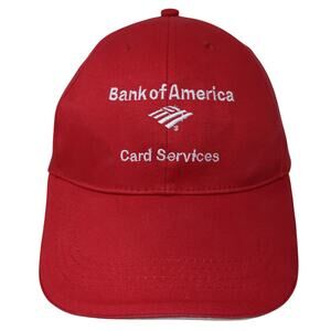 Bank Of America Card Services Strapback Baseball Cap Red One Size Cotton Toppers